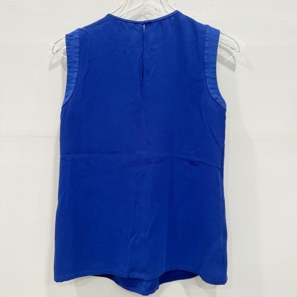 LK Bennett London Malea Crepe Vest Blouse Top Blue Size 6 - Picture 2 of 7